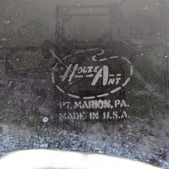 Vintage Houze Art Curved Glass Trays w/ Locomotives Train Railroad 3.5" X 3.5" - Picture 11 of 14